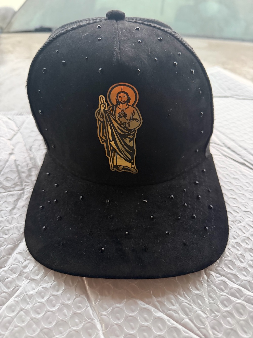 Black Religious Icon Embroidered Snapback Hat
